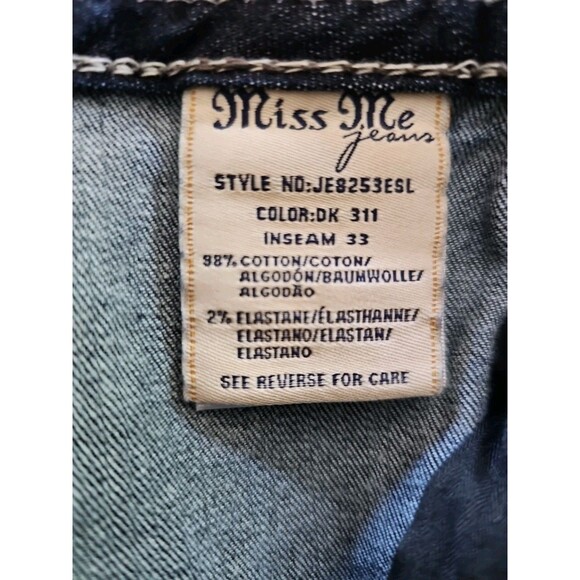 Miss Me Jeans Women's Mid Rise Easy Skinny Blue Denim Zip Fly Size 31 - Picture 6 of 9